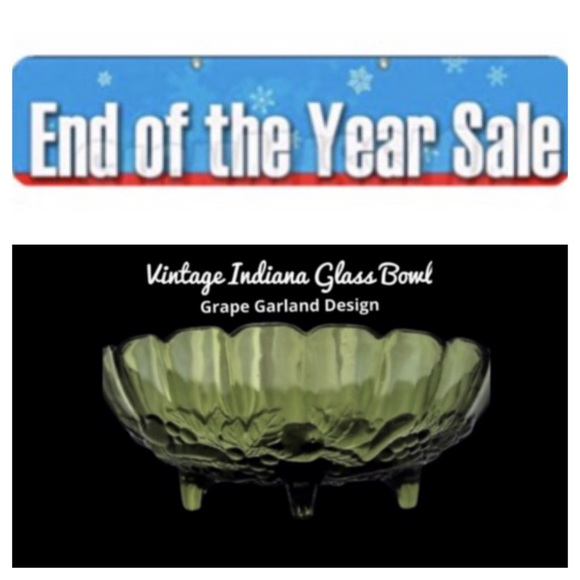 Large Oval Indiana Glass Footed Bowl - Picture 7 of 7